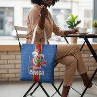 DR Congo Independence Day Tote Bag Leopard Pattern With Coat Of Arms