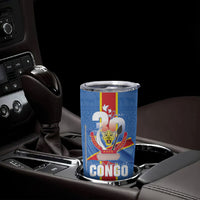 DR Congo Independence Day Tumbler Cup Leopard Pattern With Coat Of Arms