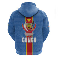 DR Congo Independence Day Zip Hoodie Leopard Pattern With Coat Of Arms