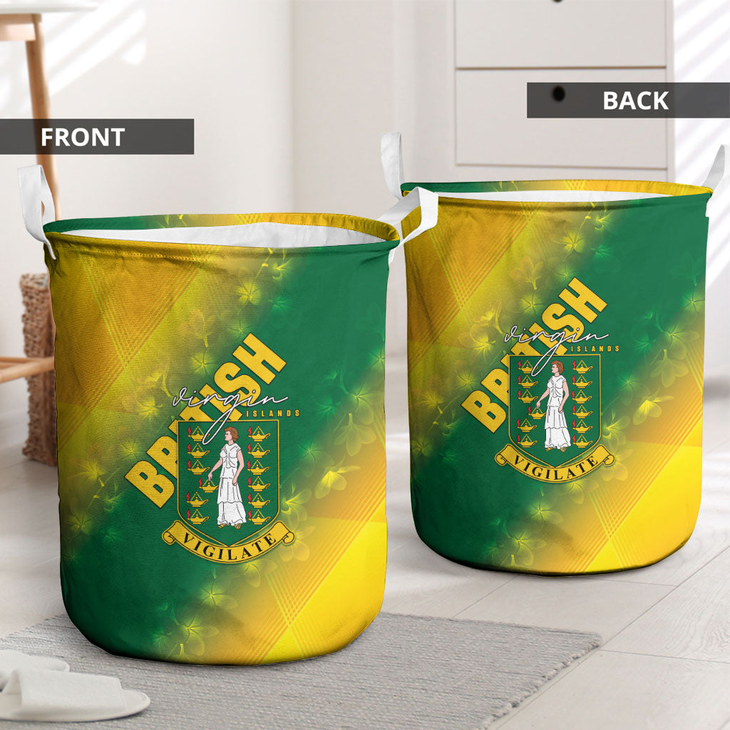 British Virgin Islands Laundry Basket Coat Of Arms Plumeria Gradient Art