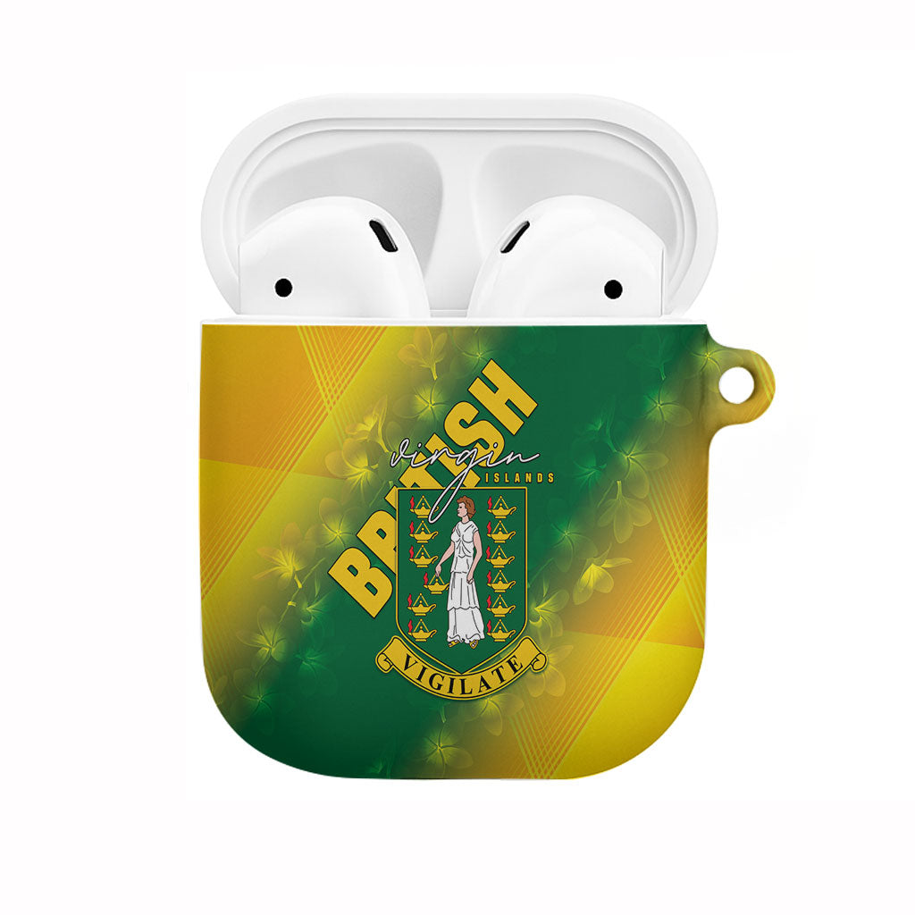 British Virgin Islands AirPods Case Coat Of Arms Plumeria Gradient Art