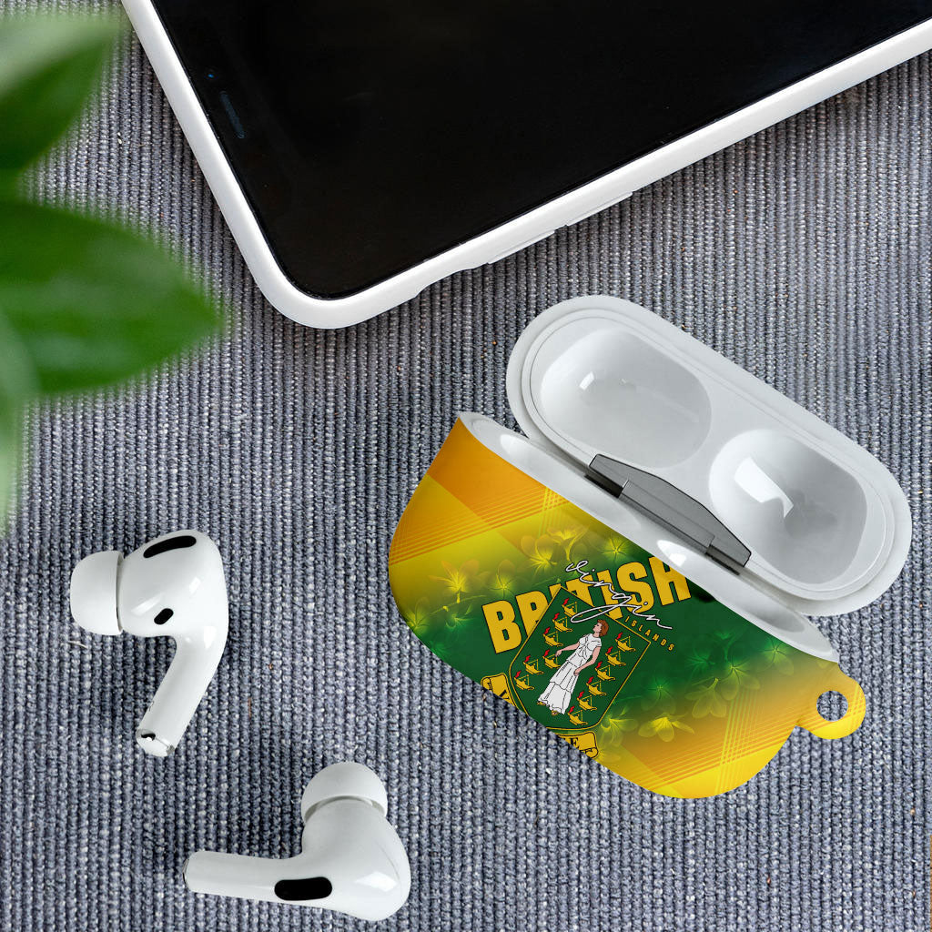 British Virgin Islands AirPods Case Coat Of Arms Plumeria Gradient Art