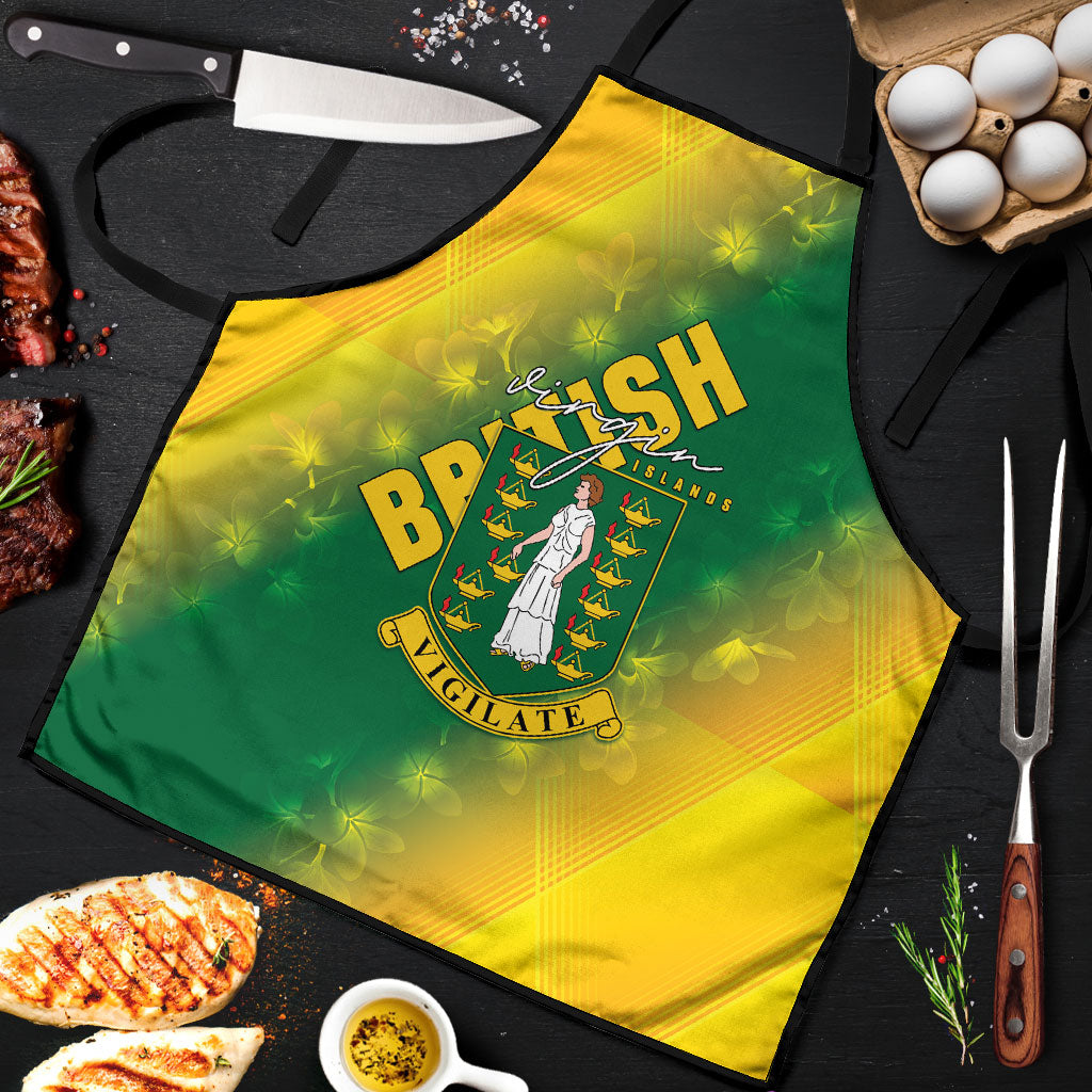British Virgin Islands Apron Coat Of Arms Plumeria Gradient Art