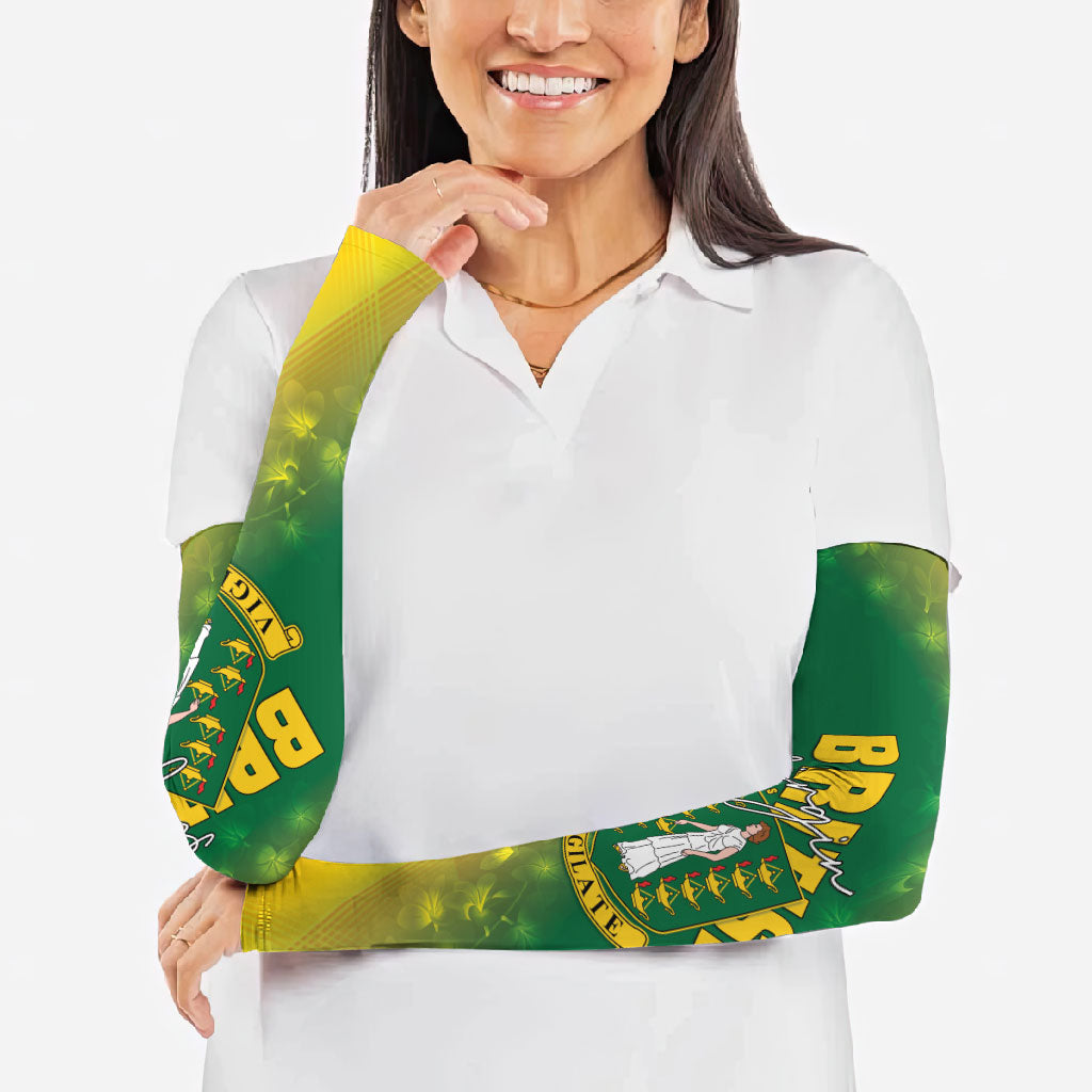 British Virgin Islands Arm Sleeves Coat Of Arms Plumeria Gradient Art