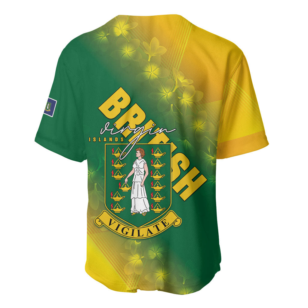 British Virgin Islands Baseball Jersey Coat Of Arms Plumeria Gradient Art