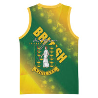 British Virgin Islands Basketball Jersey Coat Of Arms Plumeria Gradient Art