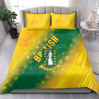British Virgin Islands Bedding Set Coat Of Arms Plumeria Gradient Art