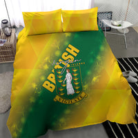 British Virgin Islands Bedding Set Coat Of Arms Plumeria Gradient Art