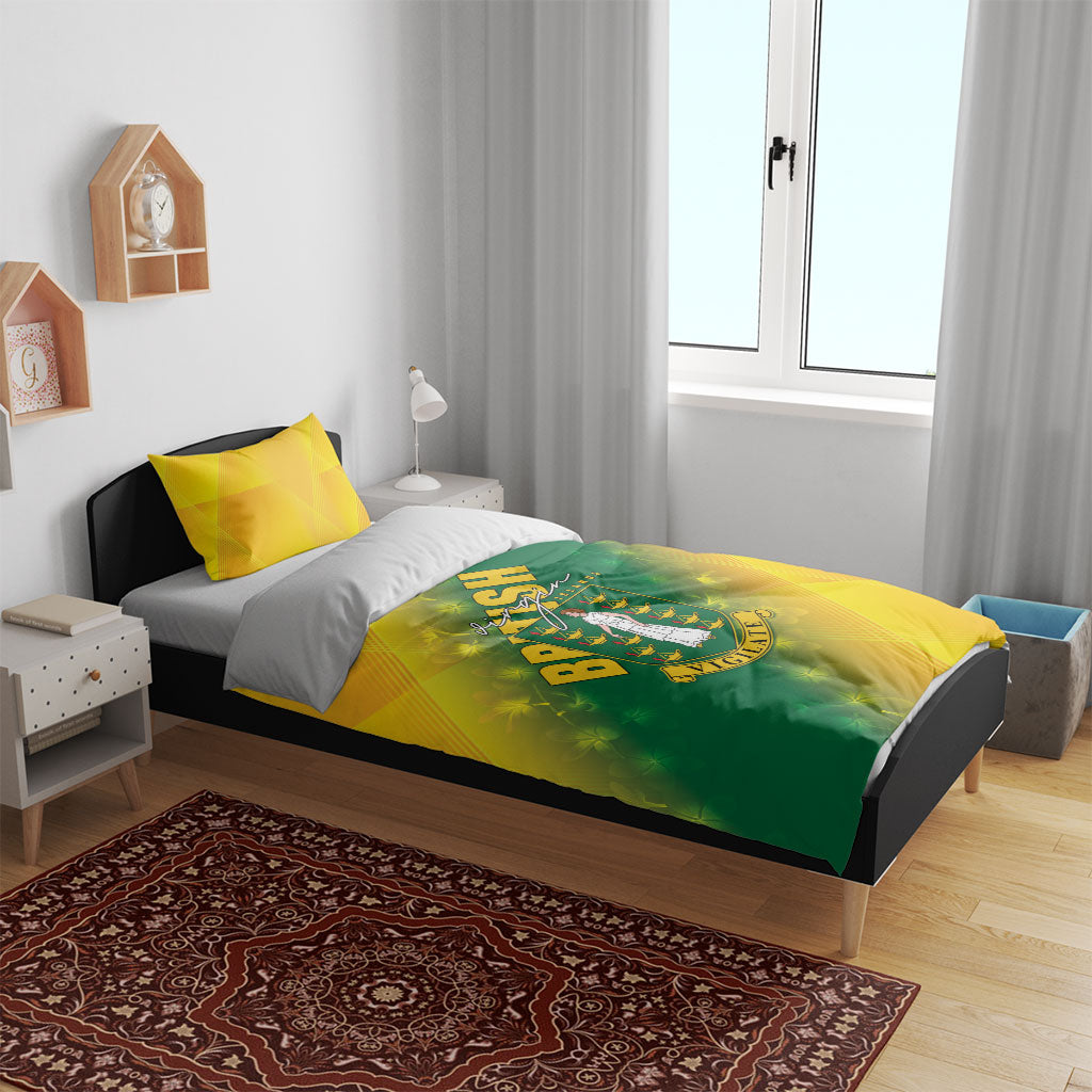 British Virgin Islands Bedding Set Coat Of Arms Plumeria Gradient Art