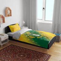 British Virgin Islands Bedding Set Coat Of Arms Plumeria Gradient Art