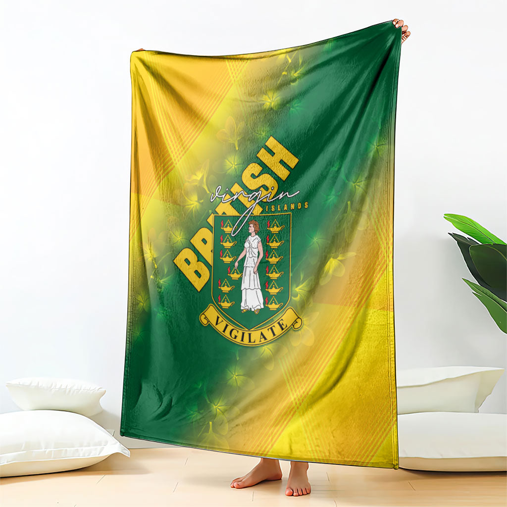 British Virgin Islands Blanket Coat Of Arms Plumeria Gradient Art