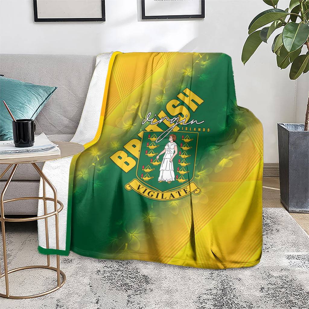 British Virgin Islands Blanket Coat Of Arms Plumeria Gradient Art