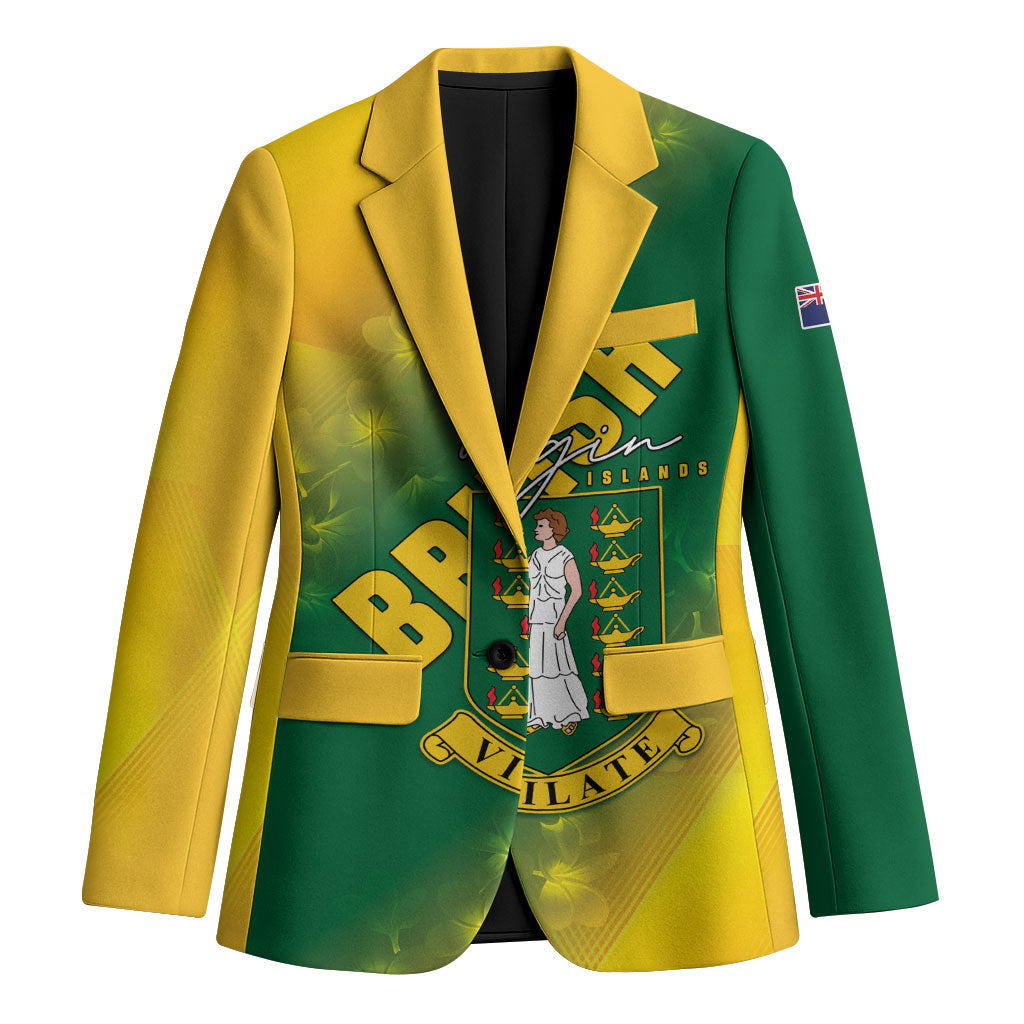 British Virgin Islands Blazer Coat Of Arms Plumeria Gradient Art