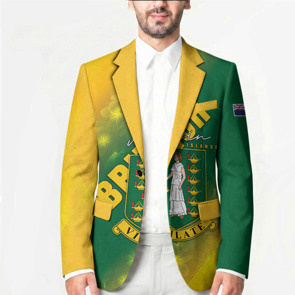 British Virgin Islands Blazer Coat Of Arms Plumeria Gradient Art