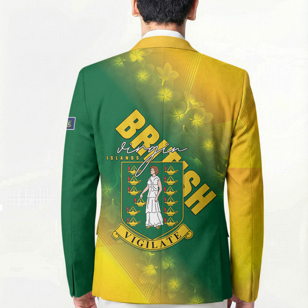British Virgin Islands Blazer Coat Of Arms Plumeria Gradient Art