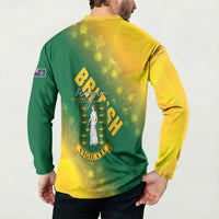 British Virgin Islands Button Sweatshirt Coat Of Arms Plumeria Gradient Art
