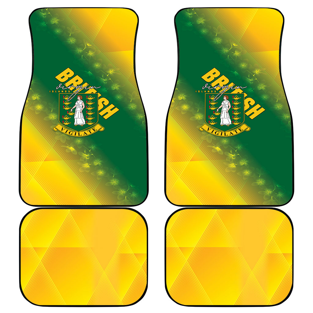 British Virgin Islands Car Mats Coat Of Arms Plumeria Gradient Art