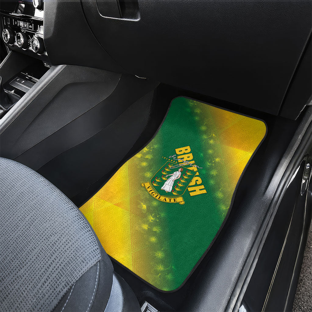 British Virgin Islands Car Mats Coat Of Arms Plumeria Gradient Art