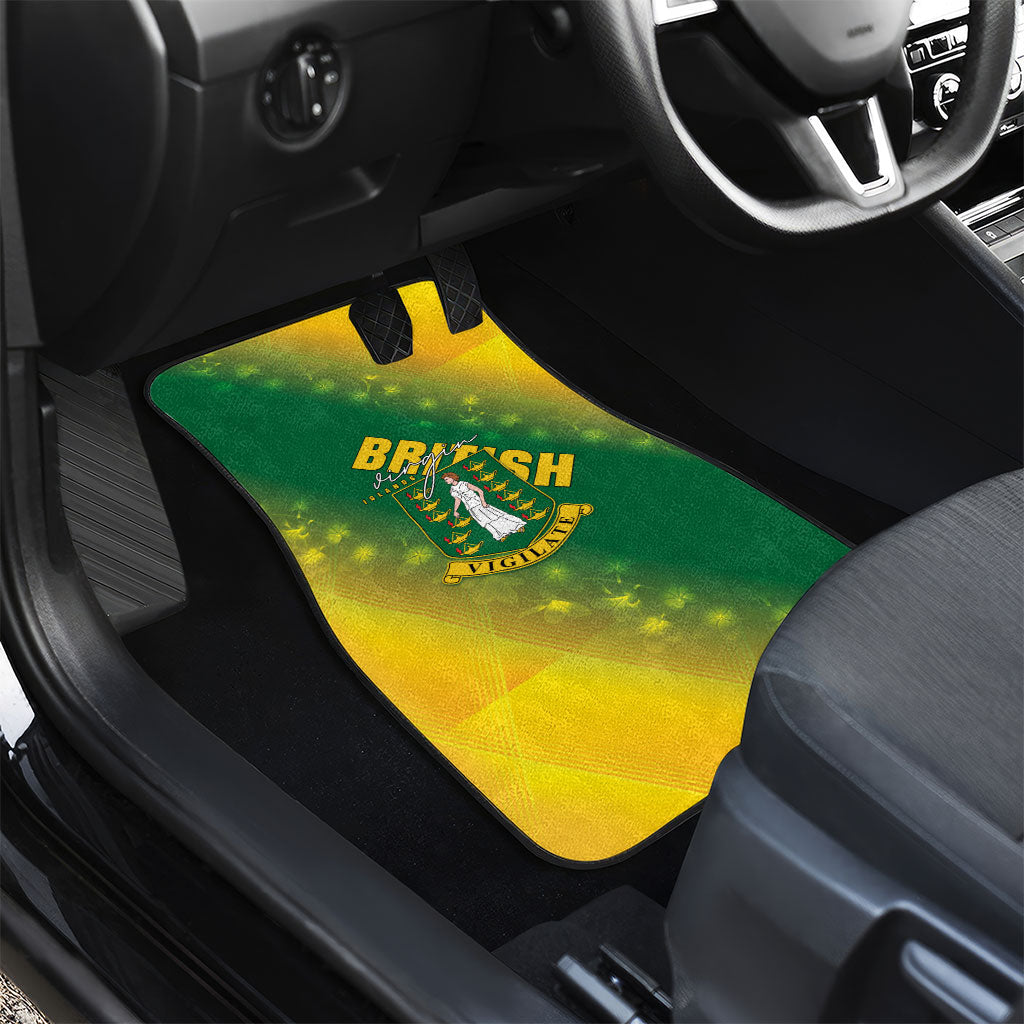 British Virgin Islands Car Mats Coat Of Arms Plumeria Gradient Art