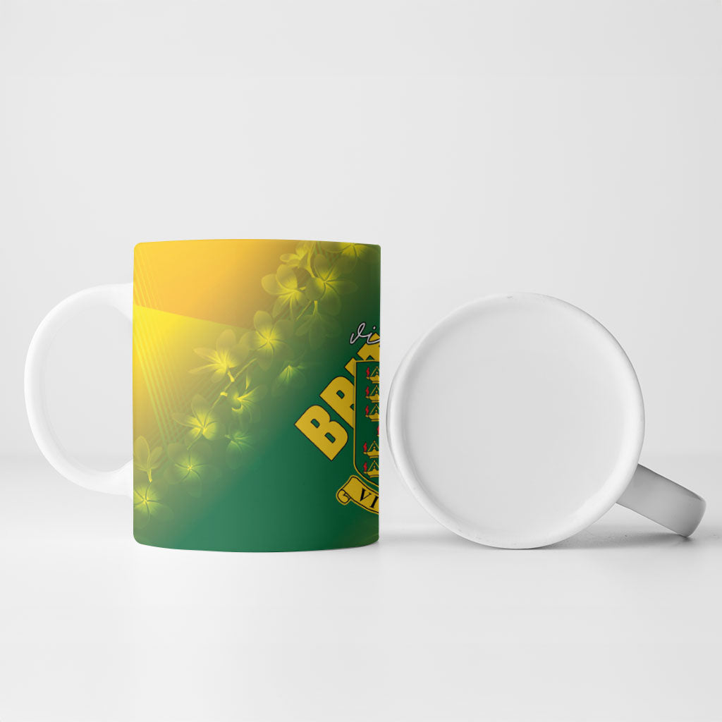 British Virgin Islands Ceramic Mug Coat Of Arms Plumeria Gradient Art