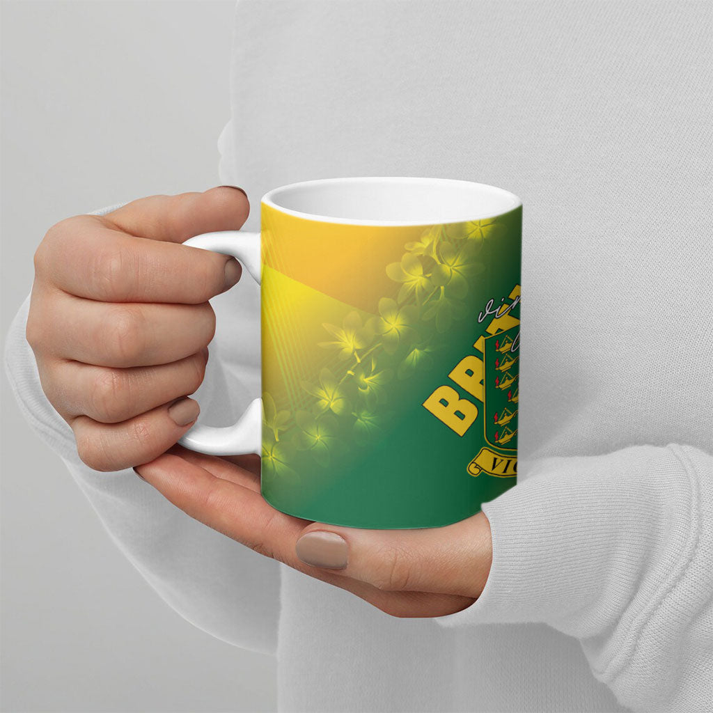 British Virgin Islands Ceramic Mug Coat Of Arms Plumeria Gradient Art