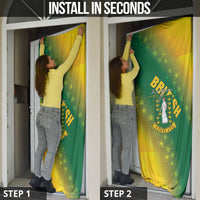 British Virgin Islands Door Cover Coat Of Arms Plumeria Gradient Art