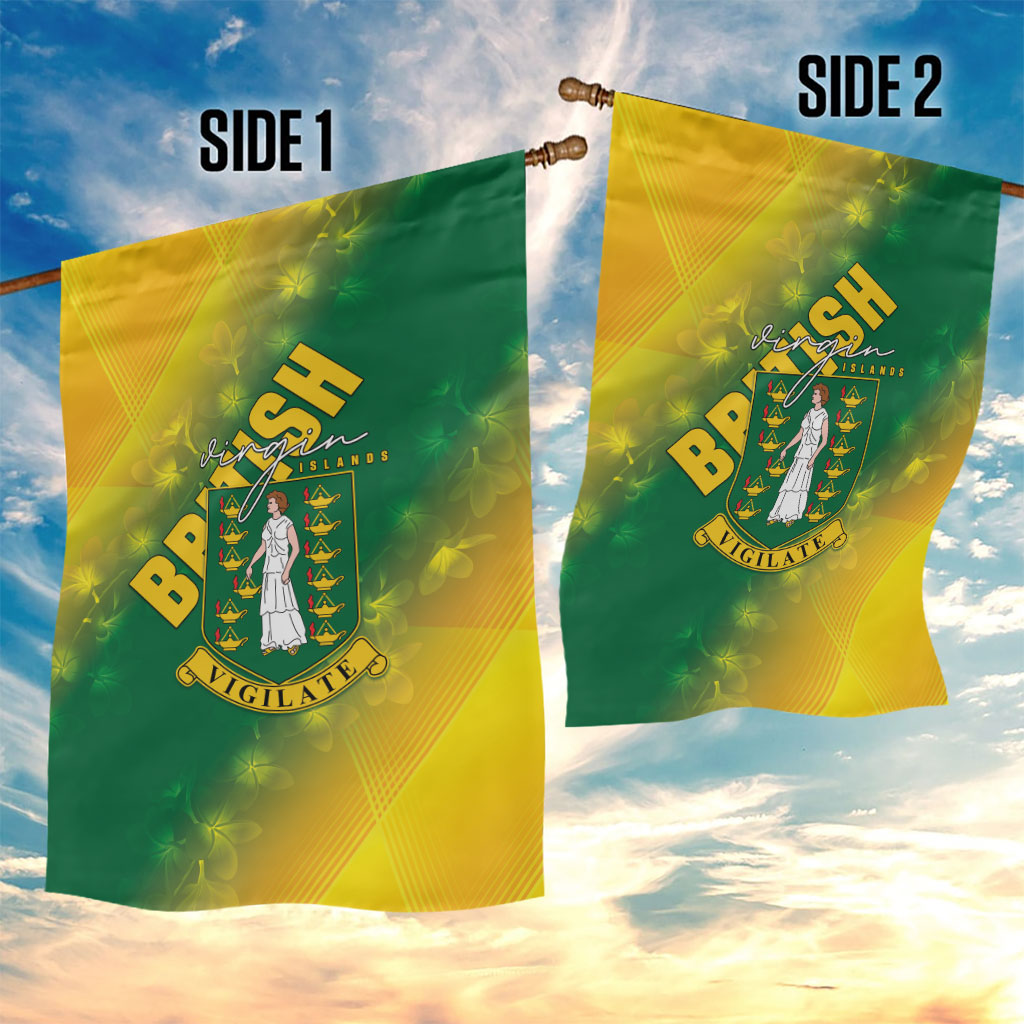 British Virgin Islands Garden Flag Coat Of Arms Plumeria Gradient Art