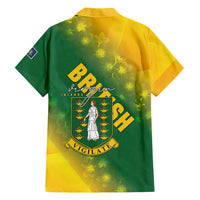 British Virgin Islands Hawaiian Shirt Coat Of Arms Plumeria Gradient Art