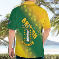 British Virgin Islands Hawaiian Shirt Coat Of Arms Plumeria Gradient Art