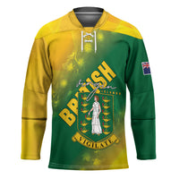 British Virgin Islands Hockey Jersey Coat Of Arms Plumeria Gradient Art