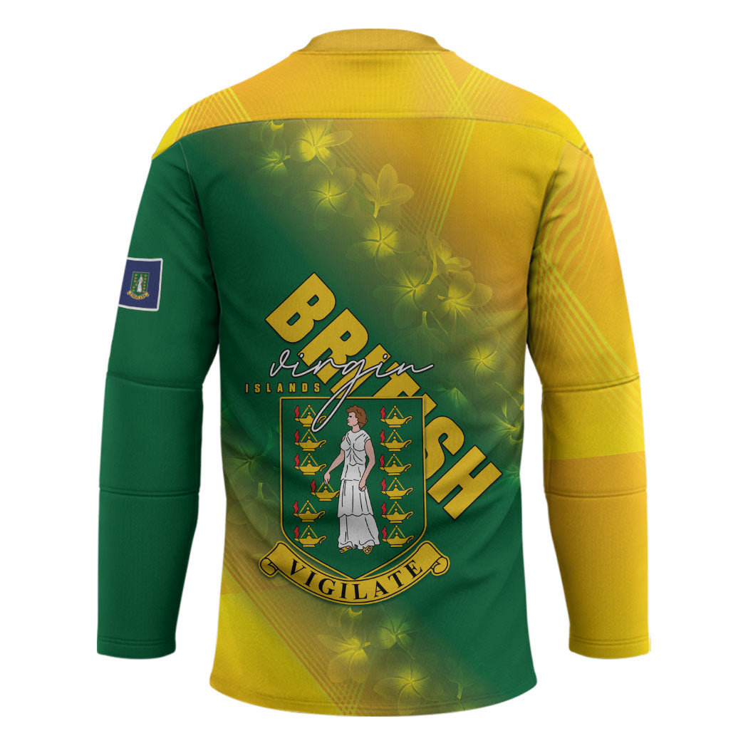 British Virgin Islands Hockey Jersey Coat Of Arms Plumeria Gradient Art