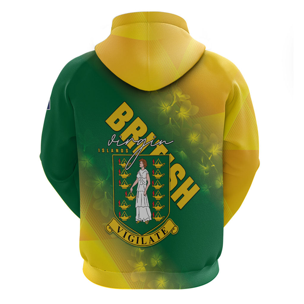British Virgin Islands Hoodie Coat Of Arms Plumeria Gradient Art