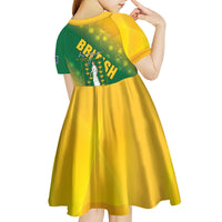 British Virgin Islands Kid Short Sleeve Dress Coat Of Arms Plumeria Gradient Art