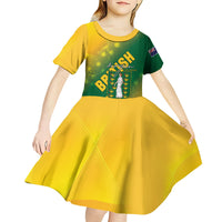 British Virgin Islands Kid Short Sleeve Dress Coat Of Arms Plumeria Gradient Art
