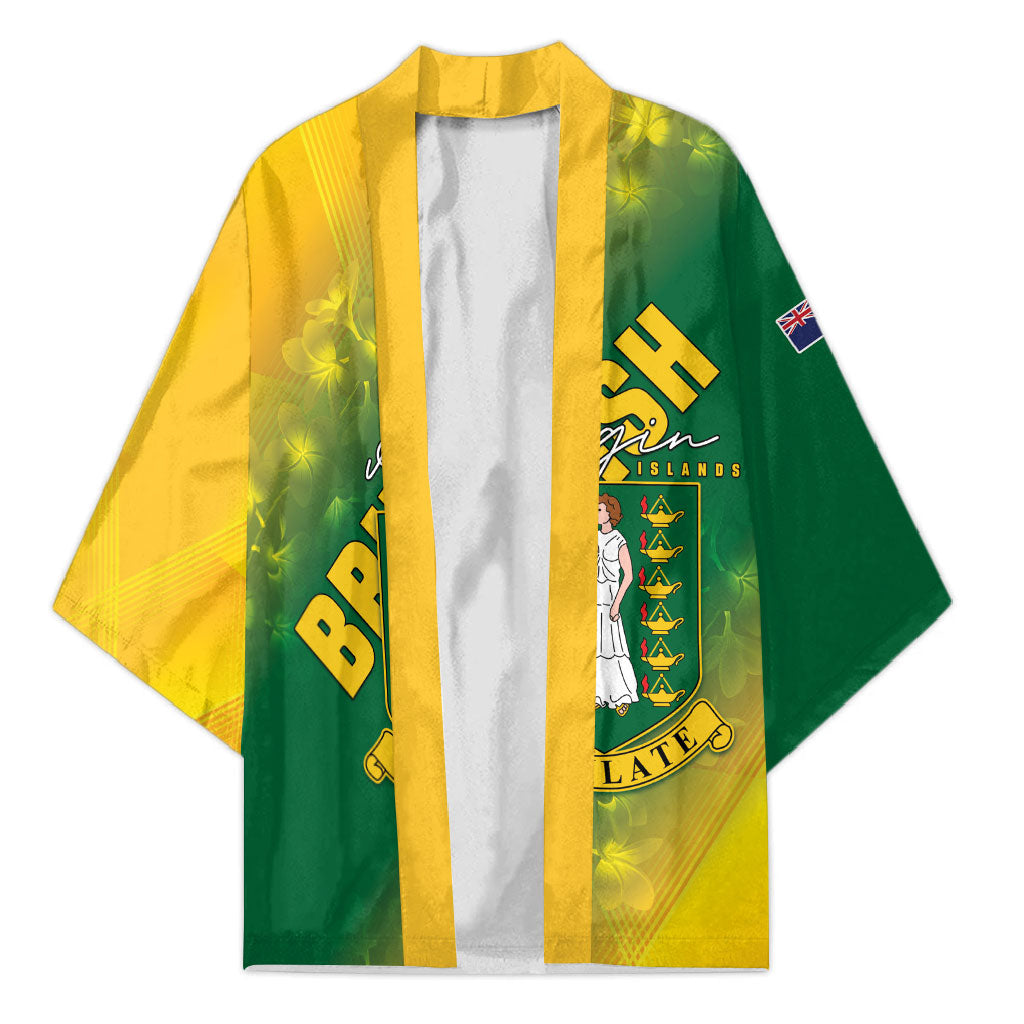 British Virgin Islands Kimono Coat Of Arms Plumeria Gradient Art
