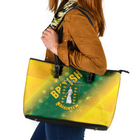 British Virgin Islands Leather Tote Bag Coat Of Arms Plumeria Gradient Art