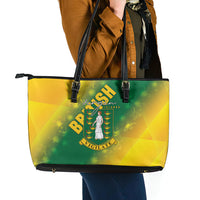 British Virgin Islands Leather Tote Bag Coat Of Arms Plumeria Gradient Art