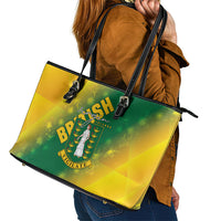 British Virgin Islands Leather Tote Bag Coat Of Arms Plumeria Gradient Art