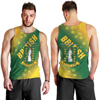 British Virgin Islands Men Tank Top Coat Of Arms Plumeria Gradient Art