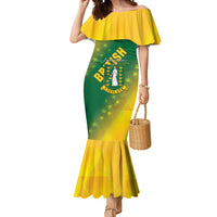 British Virgin Islands Mermaid Dress Coat Of Arms Plumeria Gradient Art