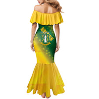British Virgin Islands Mermaid Dress Coat Of Arms Plumeria Gradient Art