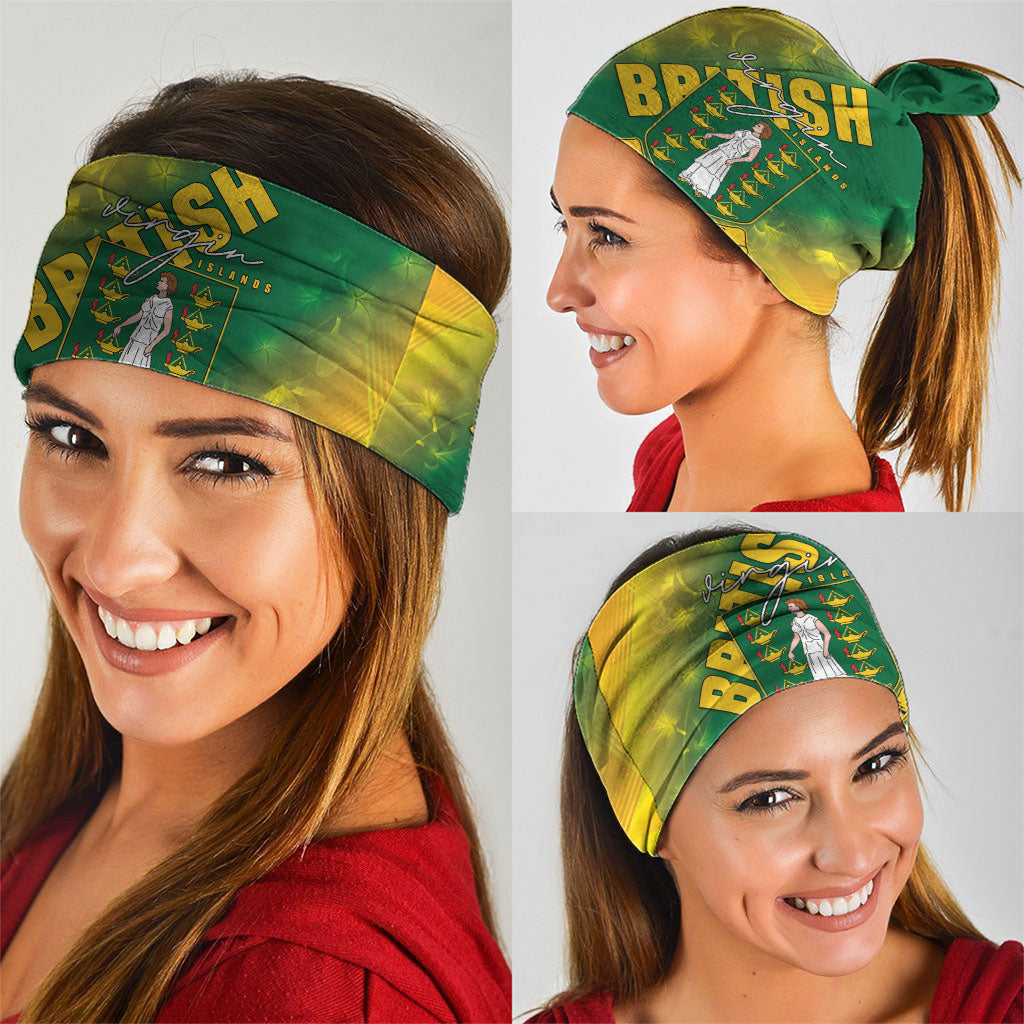 British Virgin Islands Neck Gaiter Coat Of Arms Plumeria Gradient Art