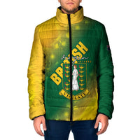 British Virgin Islands Padded Jacket Coat Of Arms Plumeria Gradient Art