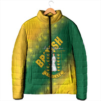 British Virgin Islands Padded Jacket Coat Of Arms Plumeria Gradient Art