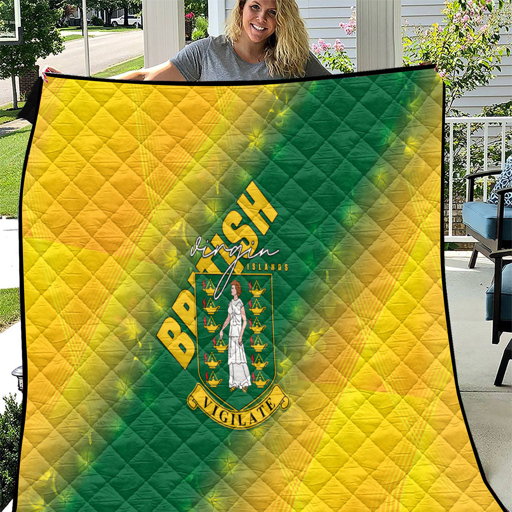 British Virgin Islands Quilt Coat Of Arms Plumeria Gradient Art
