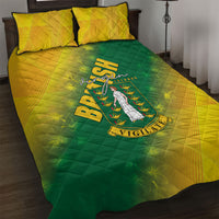 British Virgin Islands Quilt Bed Set Coat Of Arms Plumeria Gradient Art
