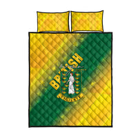 British Virgin Islands Quilt Bed Set Coat Of Arms Plumeria Gradient Art
