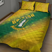 British Virgin Islands Quilt Bed Set Coat Of Arms Plumeria Gradient Art