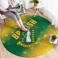 British Virgin Islands Round Carpet Coat Of Arms Plumeria Gradient Art