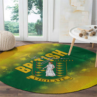 British Virgin Islands Round Carpet Coat Of Arms Plumeria Gradient Art